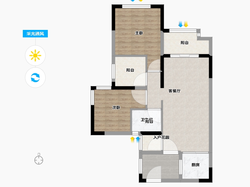 四川省-内江市-西城时代-73.00-户型库-采光通风