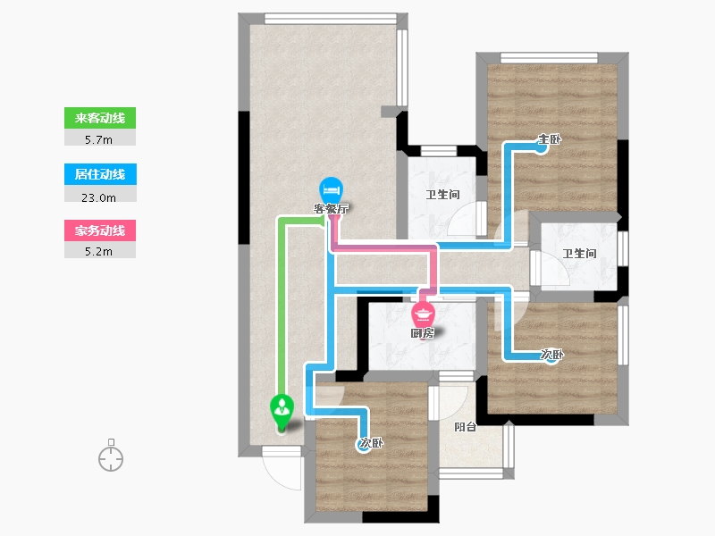 四川省-南充市-阳光天朗-69.11-户型库-动静线