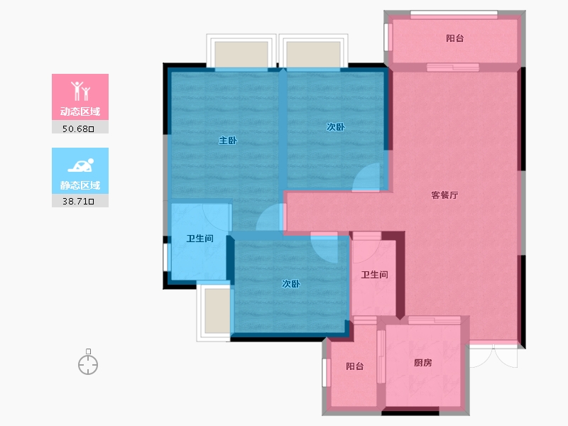 四川省-达州市-龙凯・学府上城-79.08-户型库-动静分区