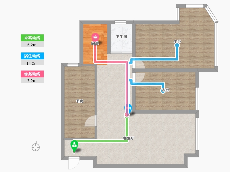 湖北省-武汉市-德雅国际-89.97-户型库-动静线