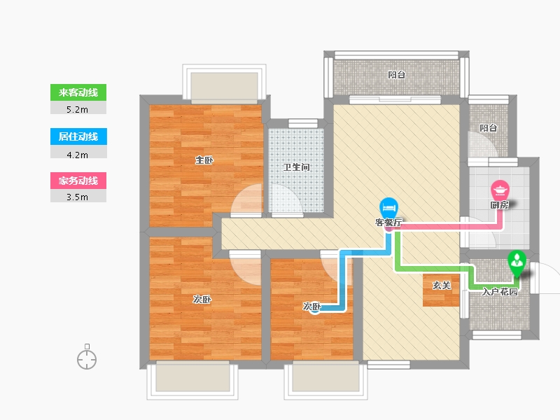 四川省-宜宾市-一号广场-65.35-户型库-动静线