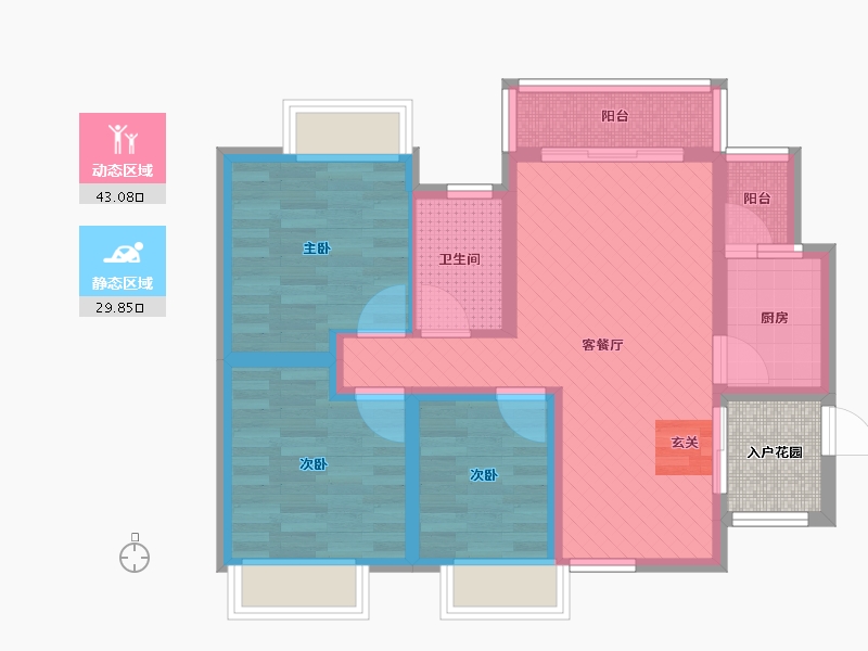 四川省-宜宾市-一号广场-65.35-户型库-动静分区