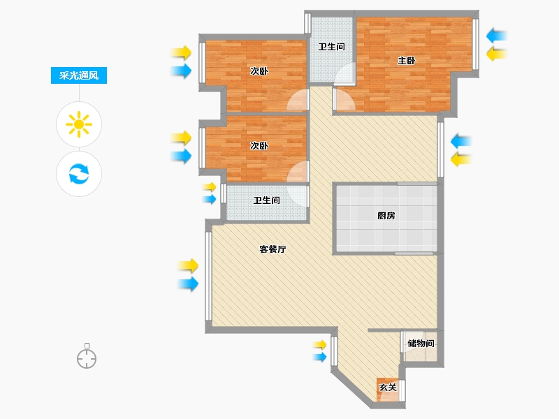 四川省-成都市-英郡二期-113.33-户型库-采光通风