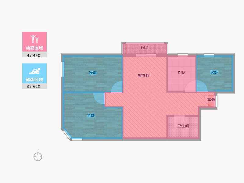 北京-北京市-望馨花园-70.80-户型库-动静分区