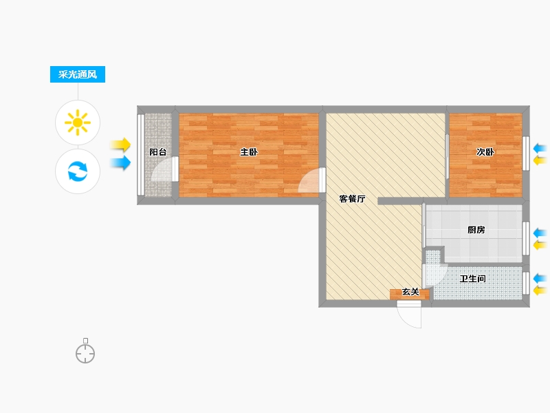 北京-北京市-姚家井-58.14-户型库-采光通风