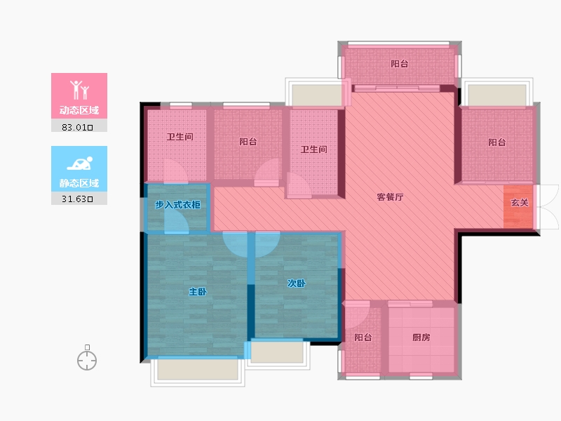 广东省-湛江市-保利原点广场-99.35-户型库-动静分区