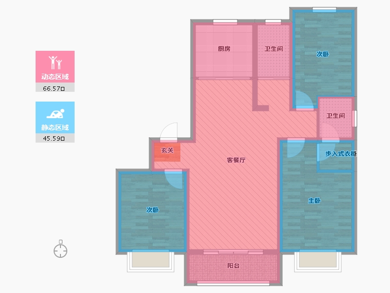 陕西省-榆林市-伟业新天地-98.22-户型库-动静分区