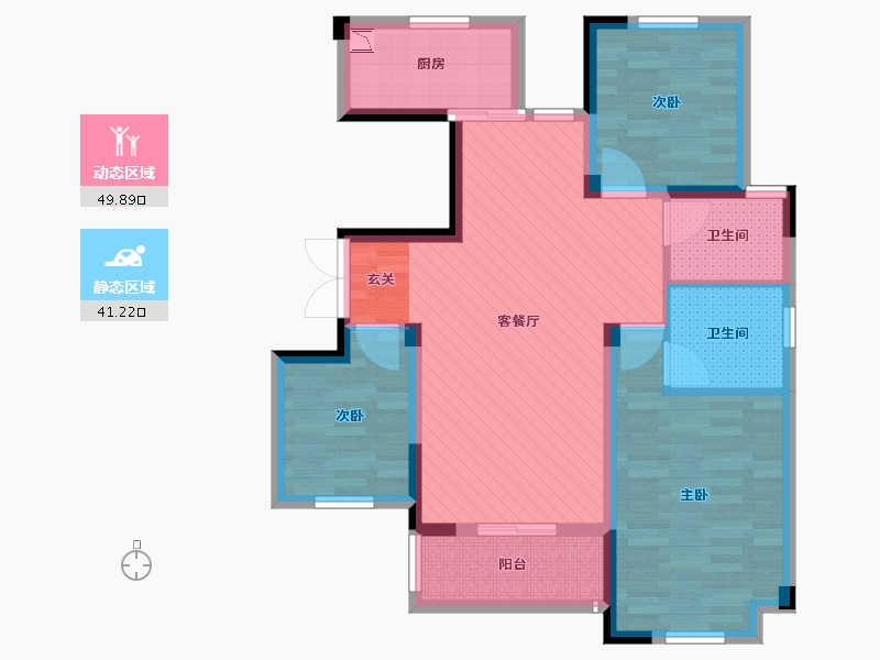 浙江省-台州市-顶秀家园-79.46-户型库-动静分区