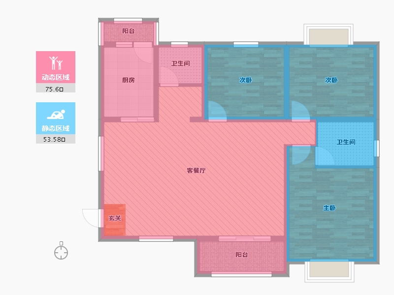 河南省-南阳市-先锋橡树湾-114.64-户型库-动静分区