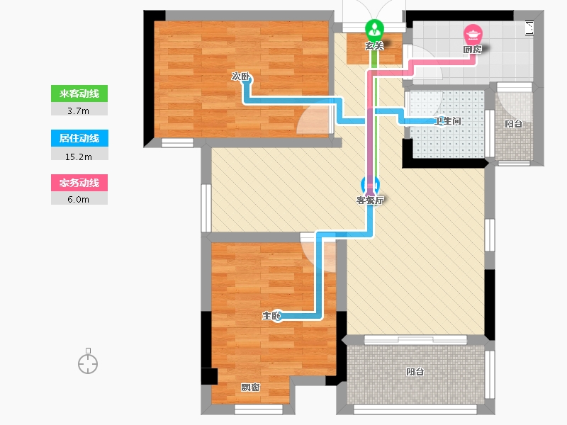 湖南省-长沙市-南园小区-63.46-户型库-动静线