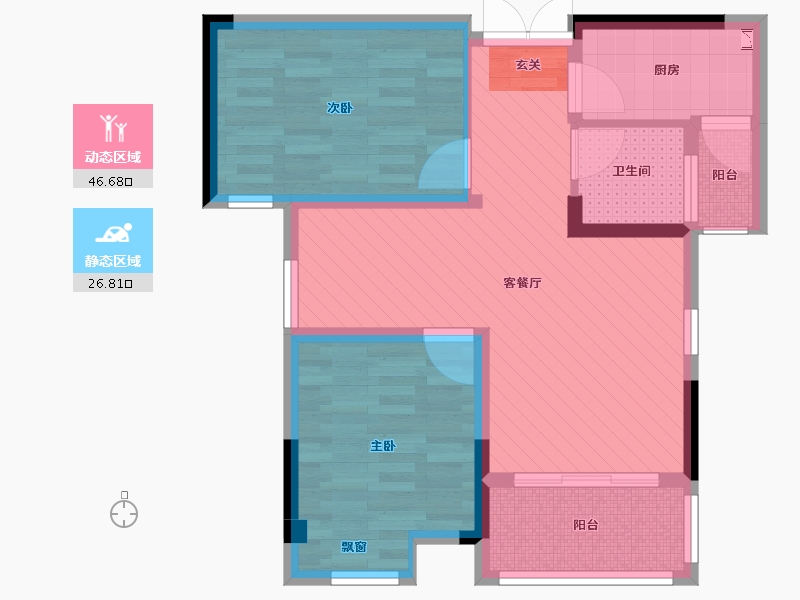 湖南省-长沙市-南园小区-63.46-户型库-动静分区