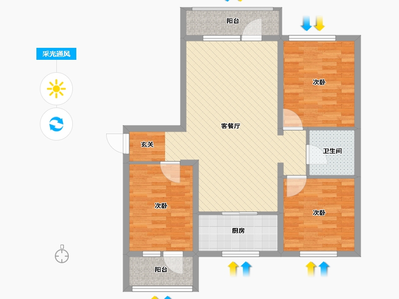 辽宁省-大连市-金海明珠-81.79-户型库-采光通风