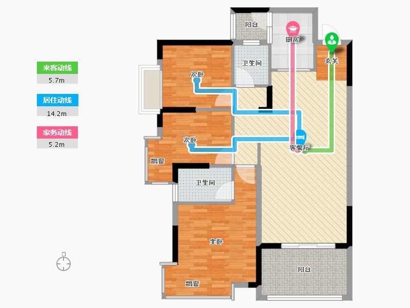 广西壮族自治区-南宁市-贵源城市新都-95.27-户型库-动静线