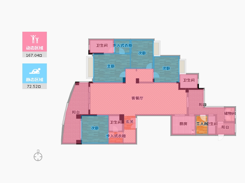 广东省-中山市-凯茵新城-218.38-户型库-动静分区