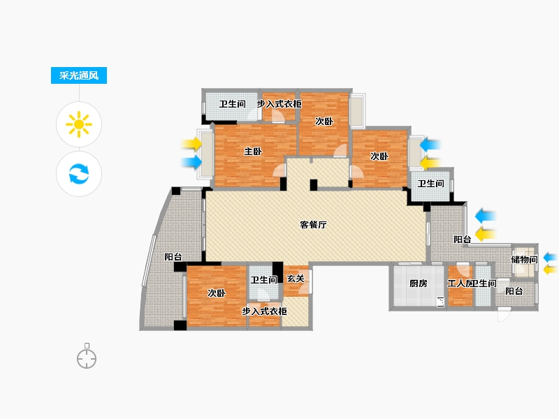 广东省-中山市-凯茵新城-218.38-户型库-采光通风