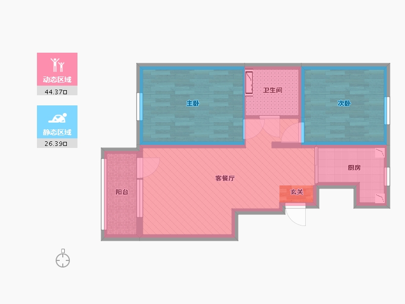 北京-北京市-首旅・紫峰九院城通州于家务自住型商品房-61.52-户型库-动静分区