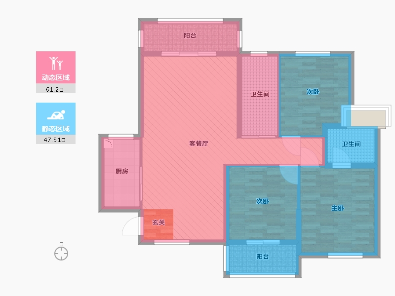 湖南省-衡阳市-东城国际-95.81-户型库-动静分区