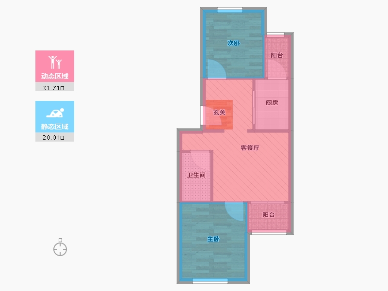 北京-北京市-春秀路小区-45.18-户型库-动静分区