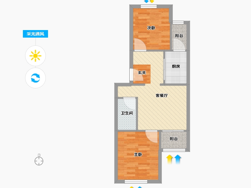 北京-北京市-春秀路小区-45.18-户型库-采光通风