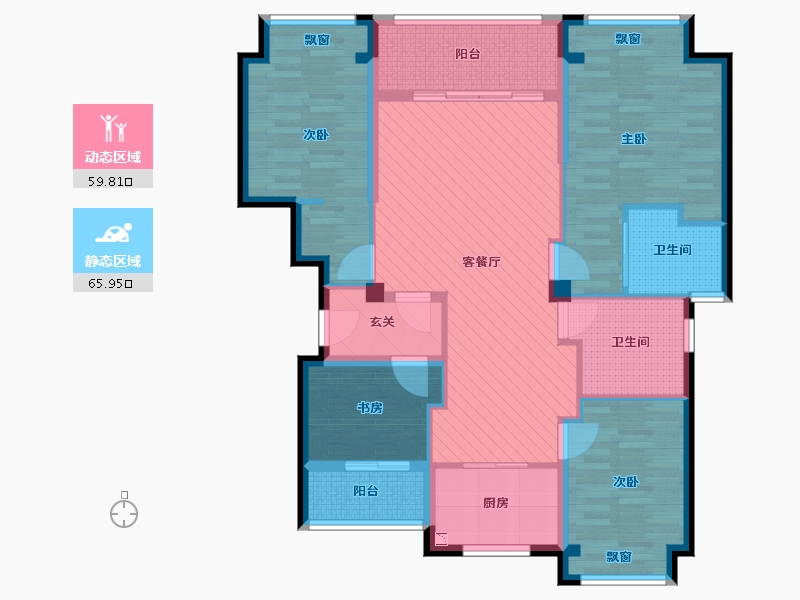 江西省-上饶市-万年县正能置业有限公司凯旋半岛-110.22-户型库-动静分区