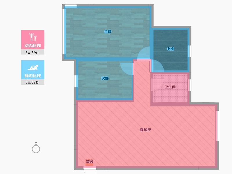 湖北省-十堰市-长岭红岩社区-79.60-户型库-动静分区