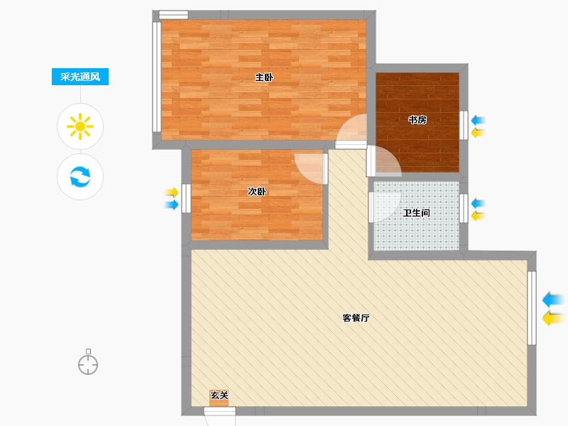 湖北省-十堰市-长岭红岩社区-79.60-户型库-采光通风