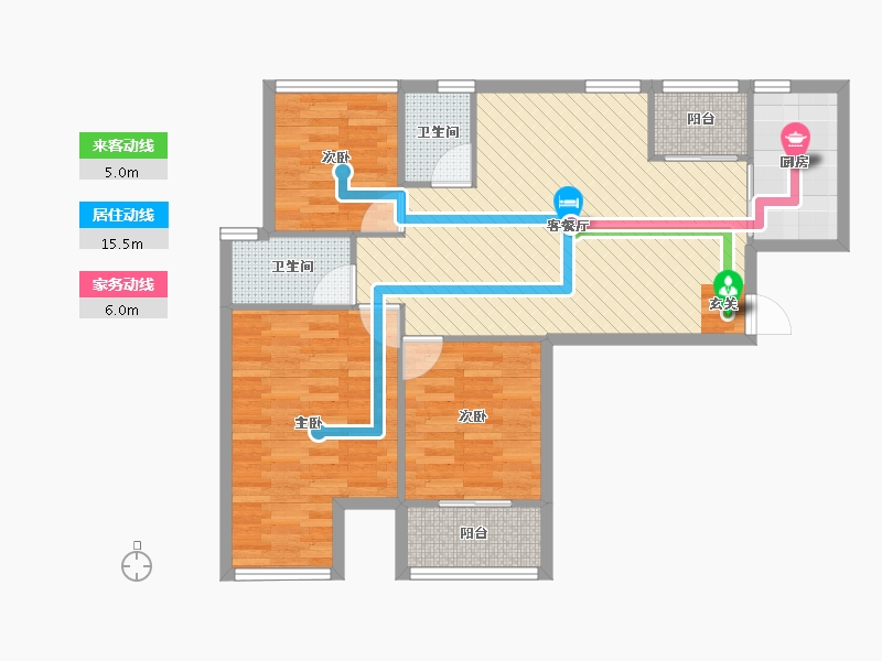 江苏省-苏州市-大观名园社区-85.04-户型库-动静线