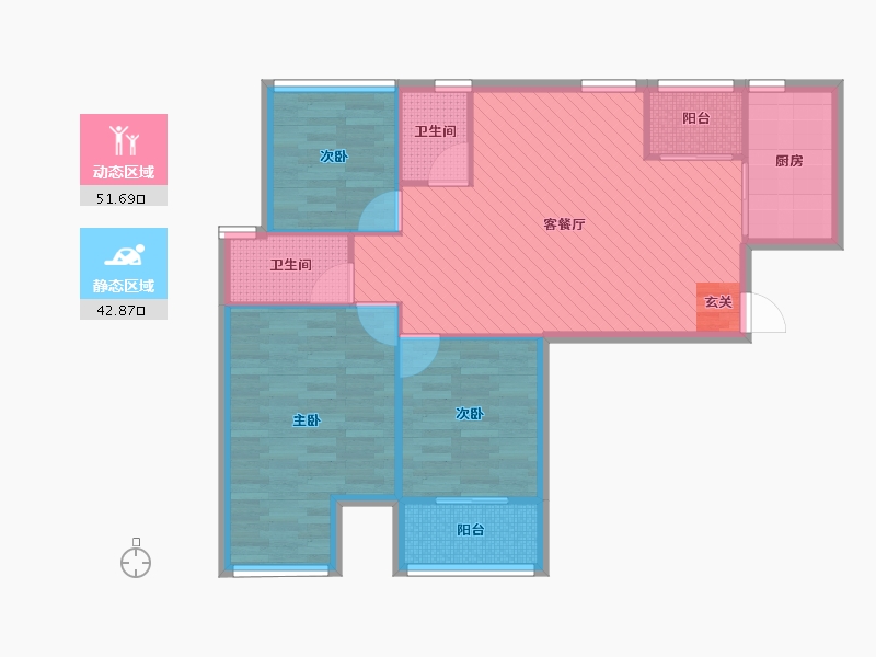 江苏省-苏州市-大观名园社区-85.04-户型库-动静分区