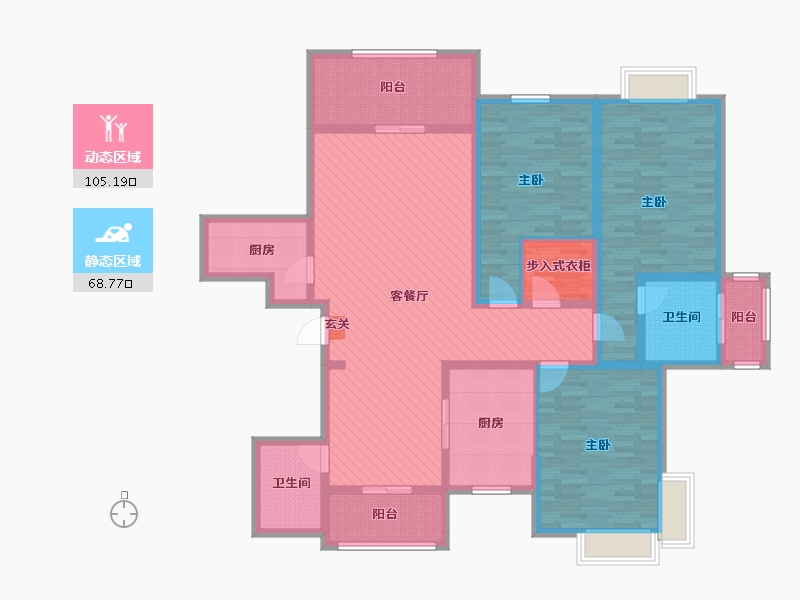 浙江省-金华市-义乌莲塘公寓-152.80-户型库-动静分区