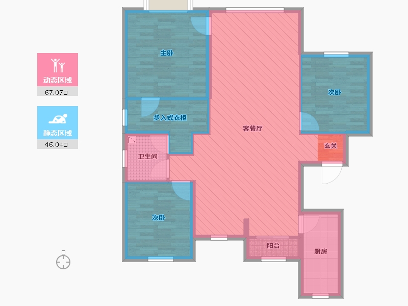 内蒙古自治区-包头市-中城国际-101.45-户型库-动静分区