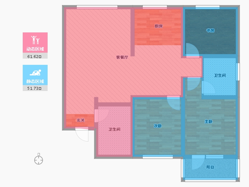 山东省-威海市-湾景公馆-99.86-户型库-动静分区