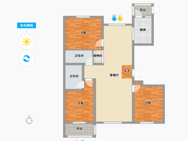 山西省-忻州市-日月宏佳苑-114.86-户型库-采光通风