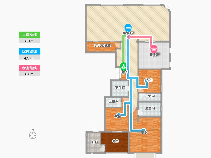 山东省-烟台市-临海君天下-2号楼-206.84-户型库-动静线