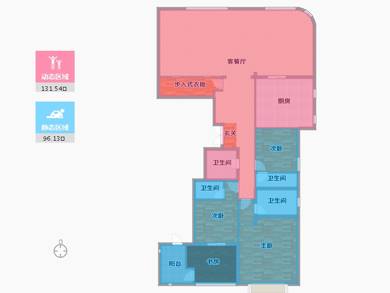 山东省-烟台市-临海君天下-2号楼-206.84-户型库-动静分区