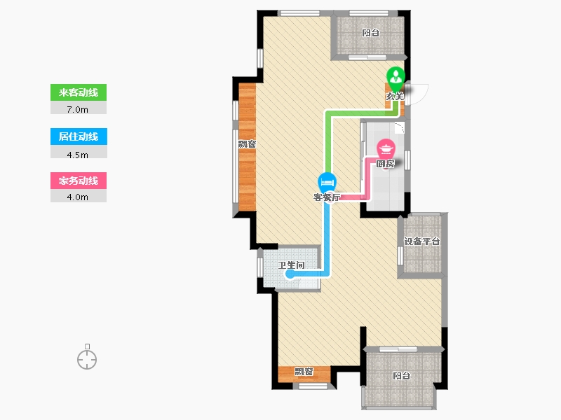 浙江省-嘉兴市-御品公馆-95.61-户型库-动静线