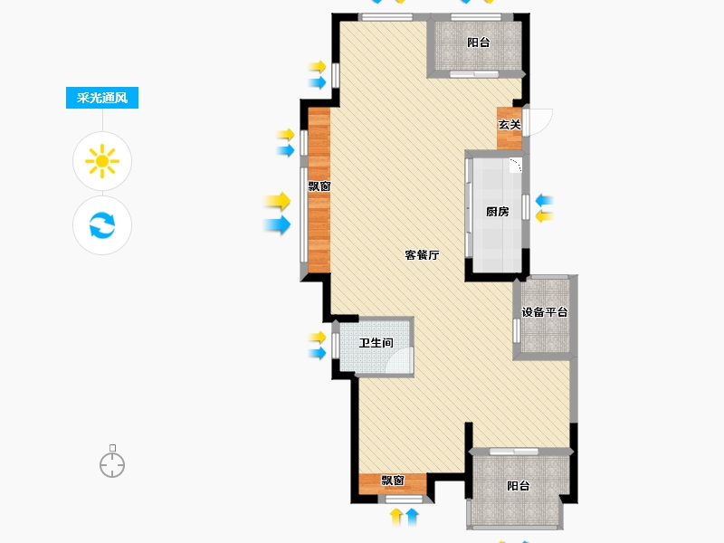 浙江省-嘉兴市-御品公馆-95.61-户型库-采光通风