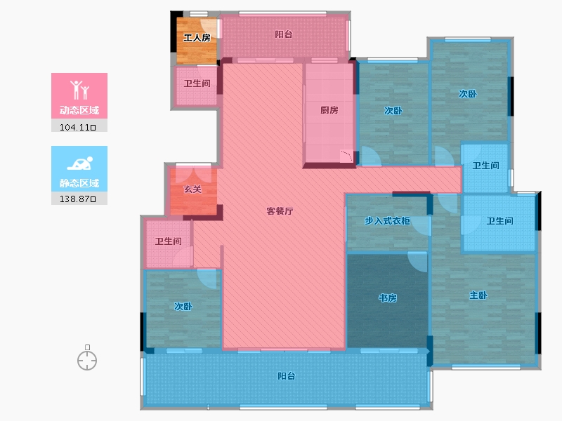 广西壮族自治区-南宁市-保利山渐青-223.75-户型库-动静分区