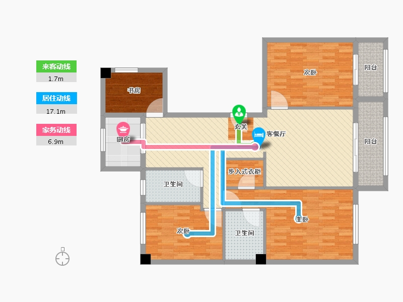 浙江省-嘉兴市-尚东名邸-107.63-户型库-动静线