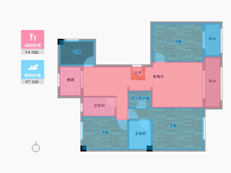 浙江省-嘉兴市-尚东名邸-107.63-户型库-动静分区