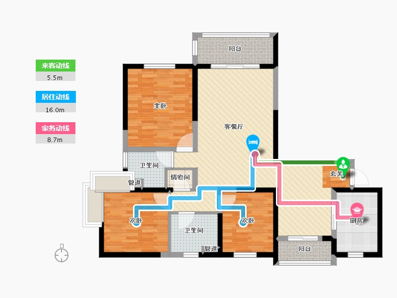 上海-上海市-绿地世家-96.23-户型库-动静线