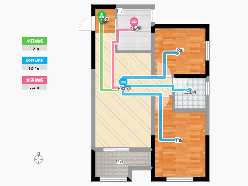 陕西省-西安市-蔚蓝君城-57.64-户型库-动静线