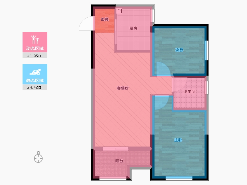 陕西省-西安市-蔚蓝君城-57.64-户型库-动静分区