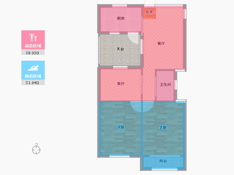 上海-上海市-长兴坊-70.60-户型库-动静分区