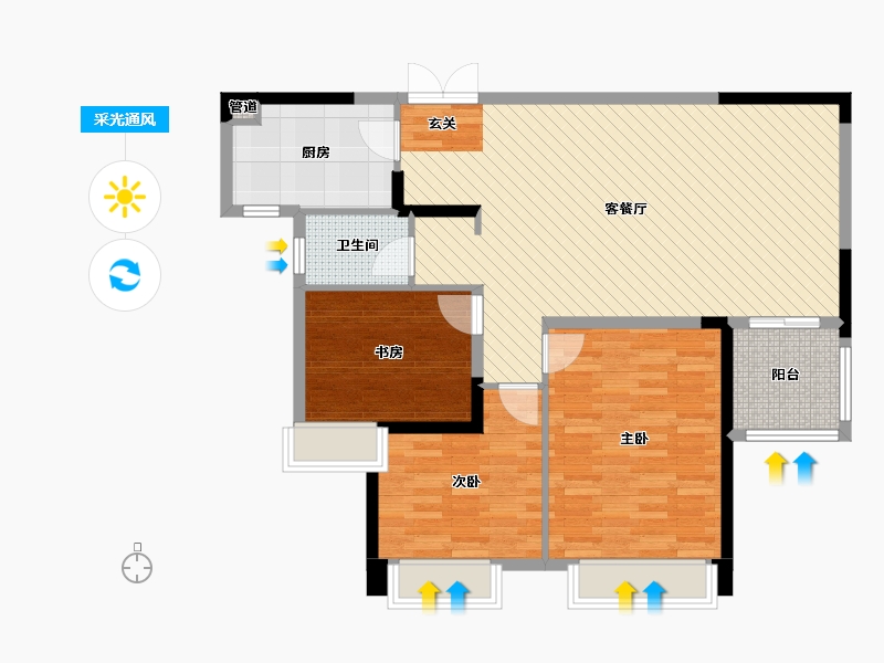 河南省-信阳市-珍品房源潢源河-100.00-户型库-采光通风