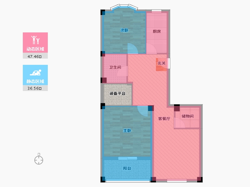 浙江省-宁波市-福明家园-78.17-户型库-动静分区