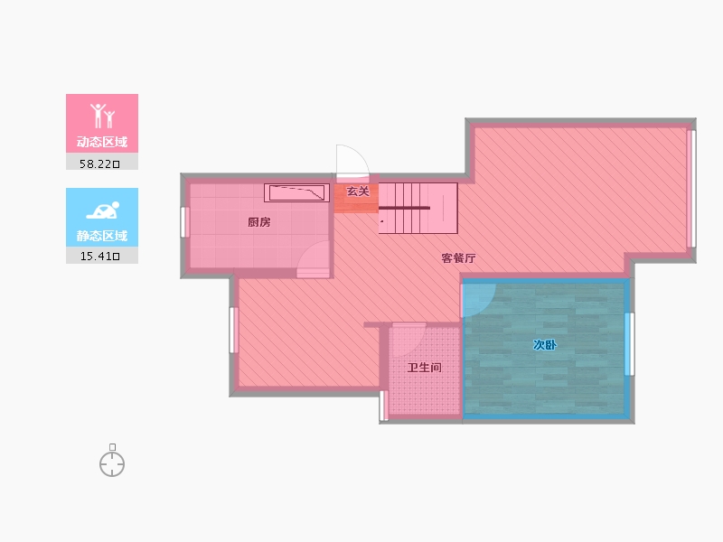 北京-北京市-恒盛波尔多小镇-65.84-户型库-动静分区