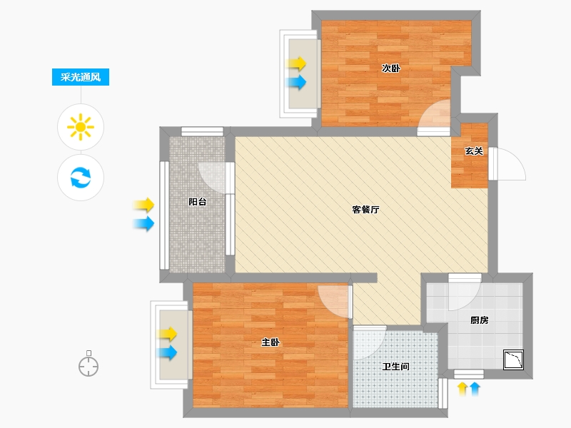 山东省-济南市-中国MALL城市之星-63.83-户型库-采光通风