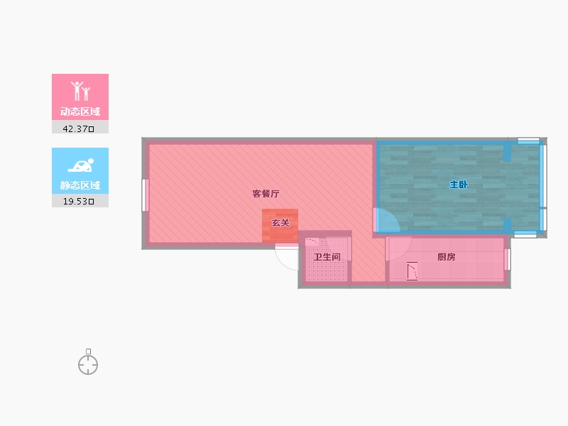 北京-北京市-建欣苑四里-1号楼-54.40-户型库-动静分区