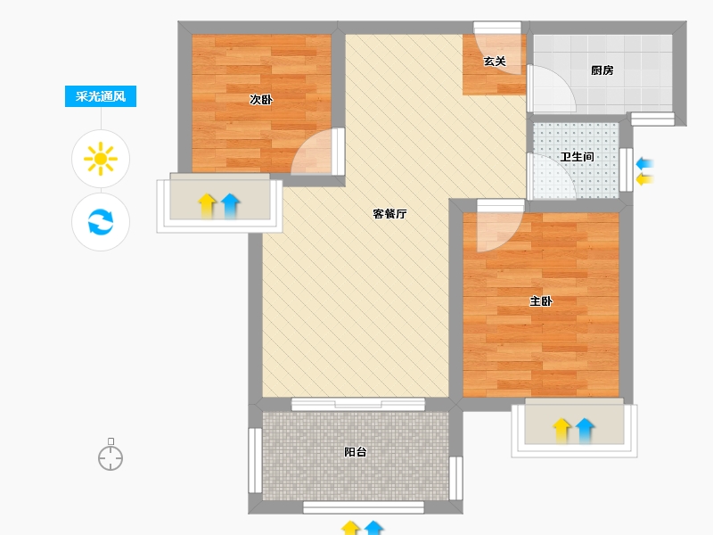 江西省-宜春市-状元府邸-49.63-户型库-采光通风