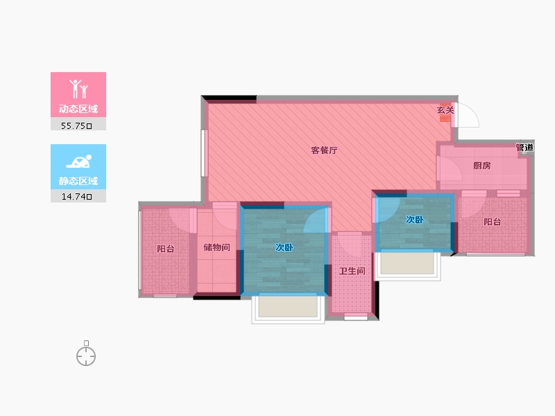 四川省-成都市-堤亚纳河谷-60.52-户型库-动静分区